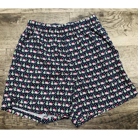 Vineyard Vines Boxer Shorts Sz XS Mens Boys Swim Blue Green Christmas Tree E2 - Picture 4 of 4